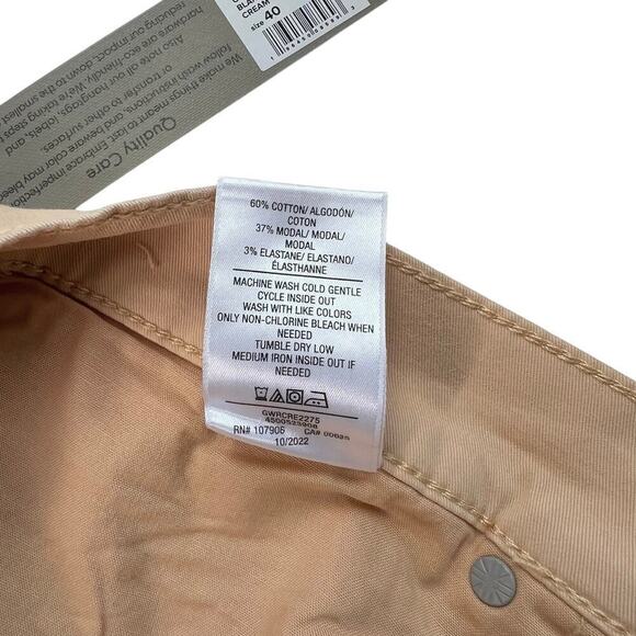 New Men’s Hudson Blake Slim Straight Fit Jeans in Cream Size 40 - Picture 7 of 10